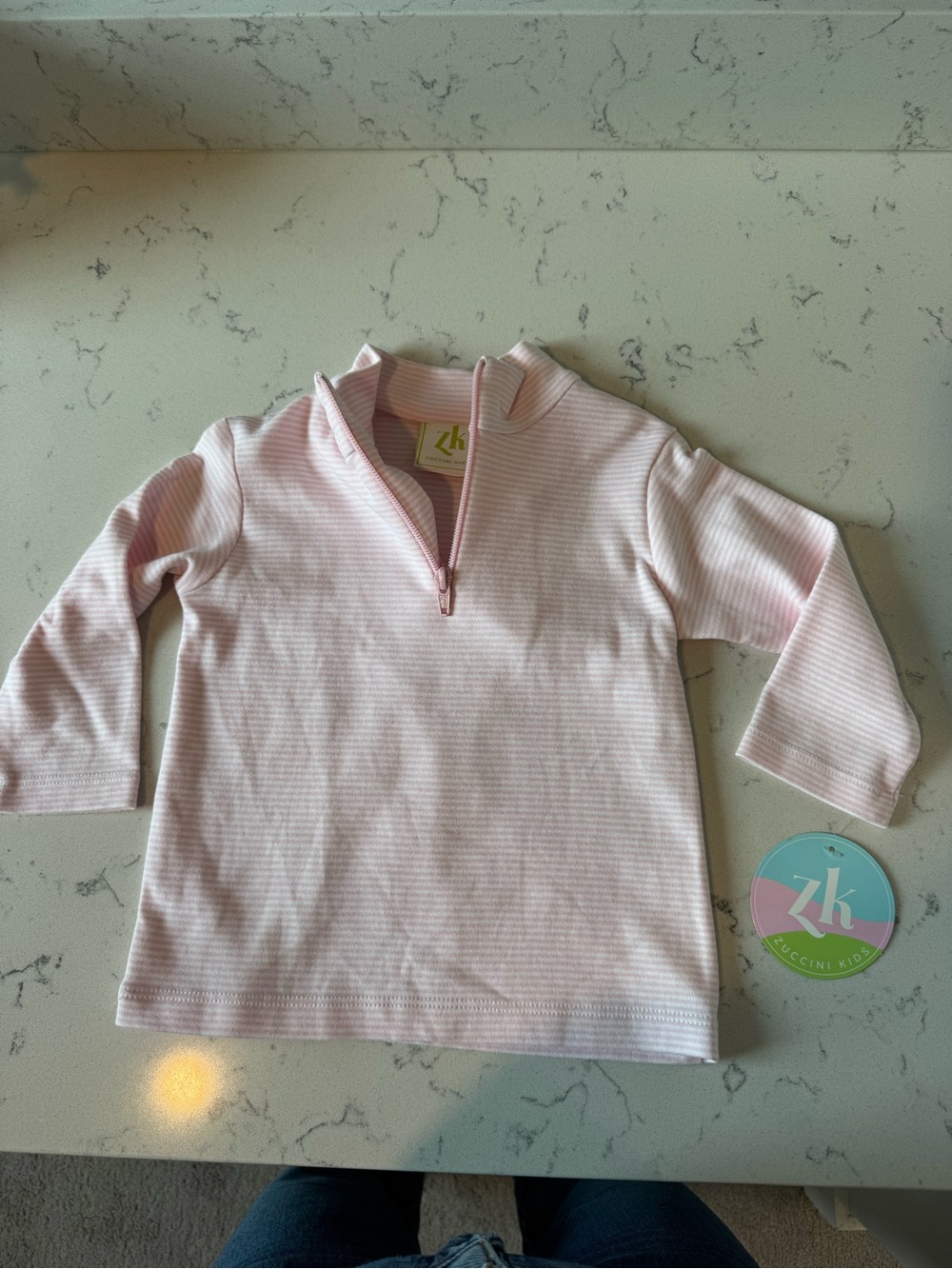 Zuccini Kids Light Pink Long-Sleeve Zip Neck Top